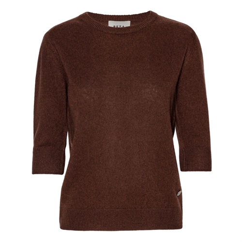 BETA STUDIOS LADY SLEEVE O-NECK DARK BROWN